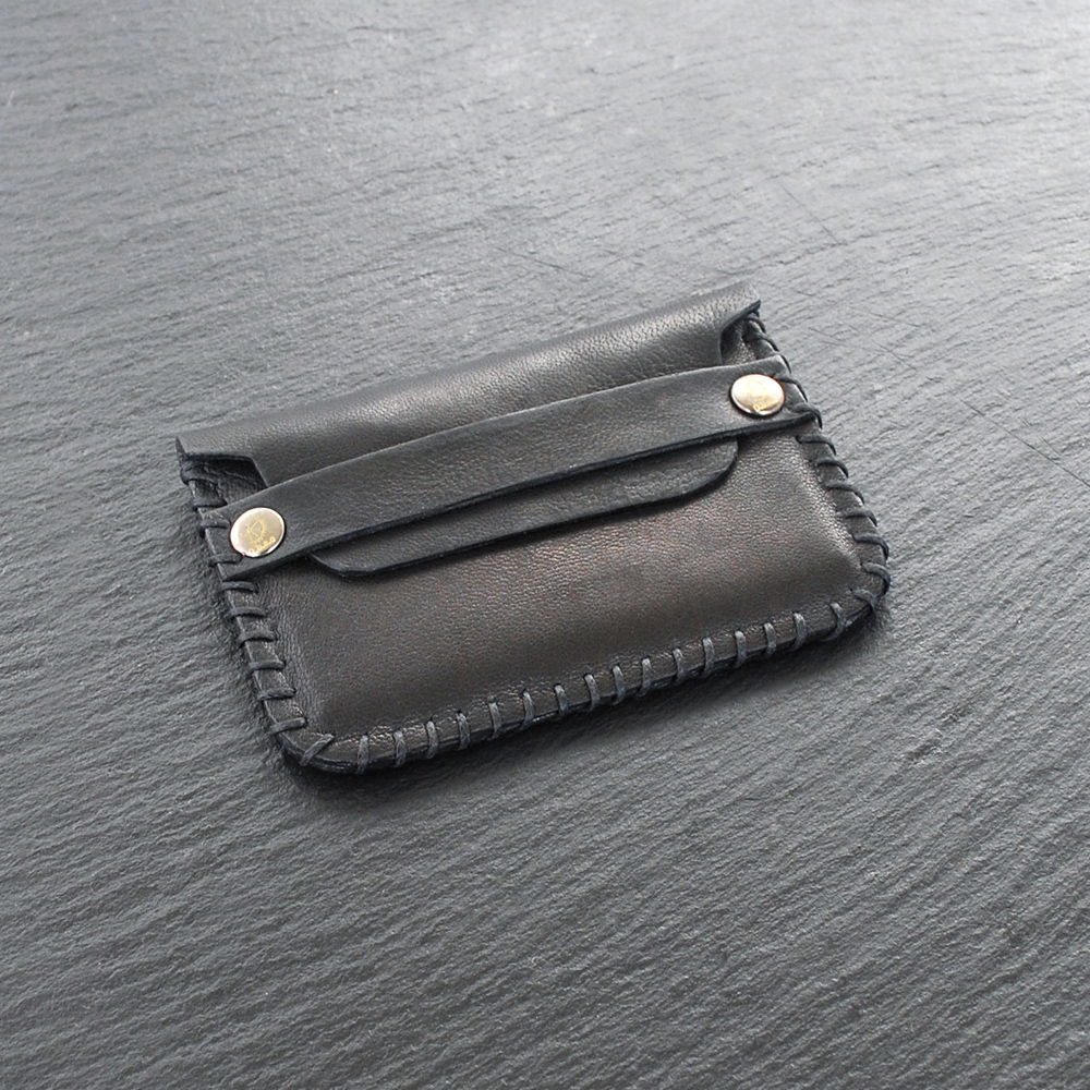 black leather cards holder